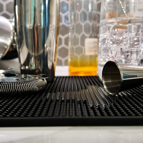 Highball & Chaser Bar Mat 18 x 12, Thick Durable and Stylish Bar Mat for Spills. Non Slip, Non-Toxic, Service Mat for Coffee, Bars, Restaurants Co...