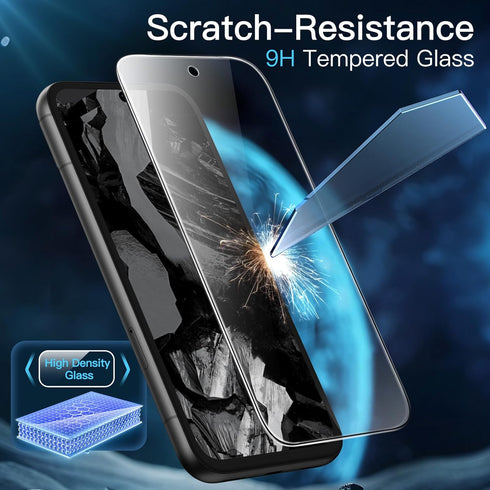 JETech Screen Protector for Google Pixel 8a 6.1-Inch, Tempered Glass Film with Easy Installation Tool, Fingerprint Compatible, HD Clear, 3-Pack...