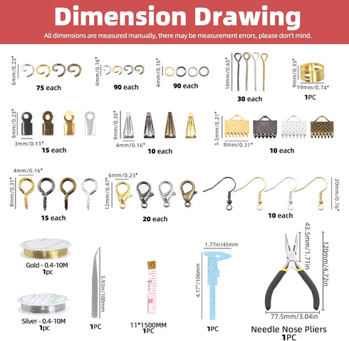 Hilitchi 1467Pcs Jewelry Making Supplies Kit, Jewelry Wires Jewelry Making Repair Tools Jewelry Pliers Jewelry Findings and Beading Wires Wrapping...