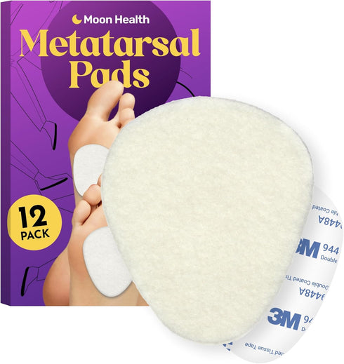 12-Pack Metatarsal Pads for Women - 1/4” Thick, Comfort Foot Cushions for Heels & Pain Relief, Forefoot Support, Ideal for Metatarsalgia, Morton's...