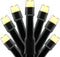 YULETIME 100 ft 300 Count Warm White LED String Lights with 8 Models Adapter, Black Wire Wide Angle 5mm Christmas Lights (Warm White - Black Wire)...