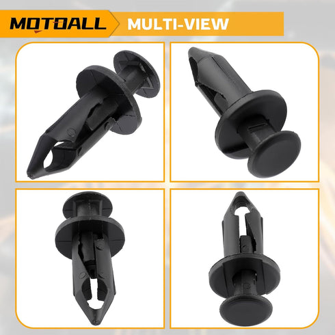 MOTOALL 100X Plastic Fender Fastener Rivet Push Clips for Honda ATV Suzuki Kawasaki 90653-HC4-900...
