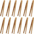 12 Pcs Bamboo Tongs 7 Inch Bamboo Toast Tongs for Serving Pickle Muffin, Cheese Fruits Salad, Toast & Bread...