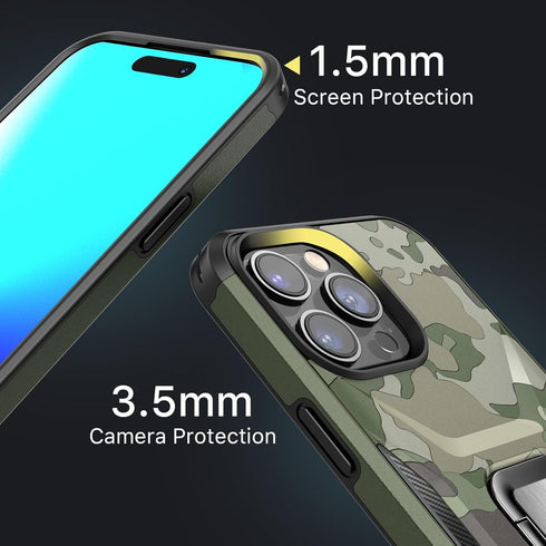 MYBAT Pro Stealth Series Phone Case for iPhone 14 Pro Case with Stand 6.1",Support Magnetic Car Mount, Heavy Duty Military Grade Drop Protective R...