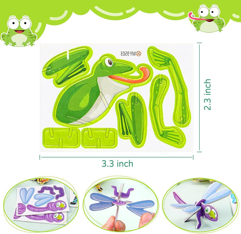 3D Cartoon Puzzles,100 Pcs 3D Puzzles for Kids,Educational 3D Cartoon Puzzle,3D Puzzles for Kids Ages 4-10,Educational Montessori Toys,Kids Birthd...