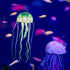 Silicone Fluorescent Jellyfish Glow Ornaments, Aquarium Jellyfish Decoration with Suction Cup, 2.3"x5.9" (Green)...