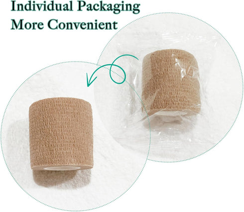 32 Rolls Self Adhesive Bandage Wrap 2 inch Cohesive Bandage Wrap Stretch Bandages Wraps Tape Skin Elastic Self-Adherent Tape for Wrist Ankle Sport...