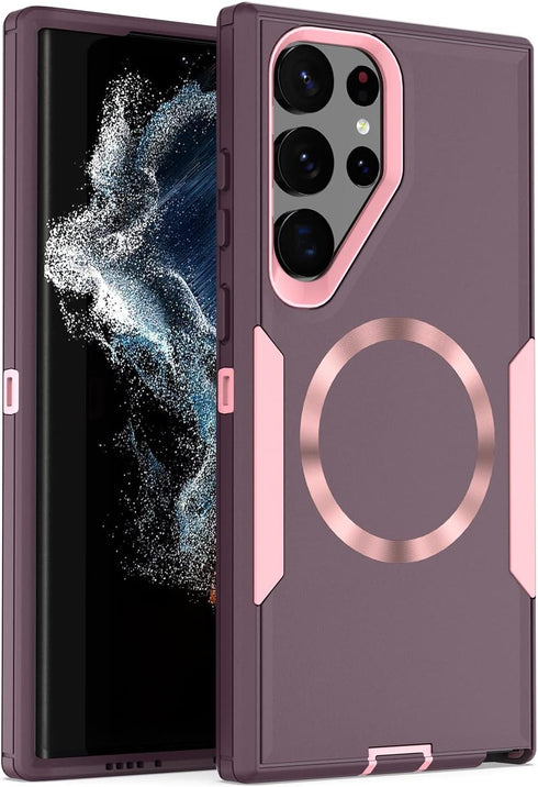 Designed for Samsung Galaxy S22 Ultra Case,Magnetic,Drop Protection Heavy Duty,Double Layer Protection,Compatible with MagSafe,Dustproof,No Yellow...