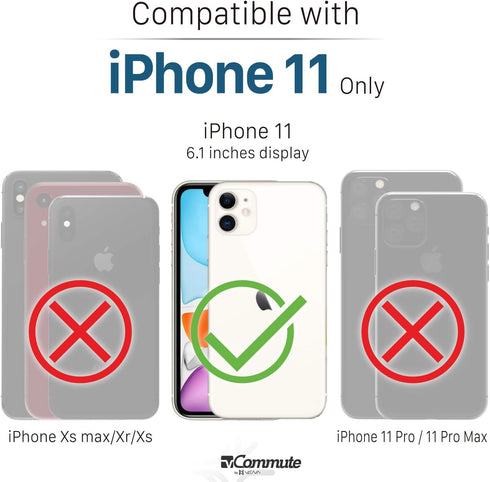 VENA vCommute Wallet Case Compatible with Apple iPhone 11 (6.1"-inch 2019), (Military Grade Drop Protection) Flip Leather Cover Card Slot Holder w...