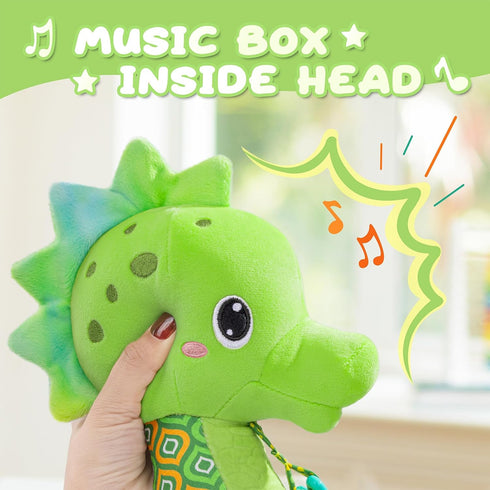 Baby Toys 0 to 12 Months, Musical Stuffed Animal Activity Soft Toys with Multi-Sensory Crinkle, Rattle and Textures, Infant Tummy Time Toys for Ne...