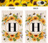Monogram Letter H Garden Flag Summer Sunflower 12x18 Vertical Double Sided Spring Floral Bee Outside Decorations Small Burlap Family Last Name Ini...