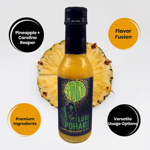 Splintered Sauce Lu'Au Pohaku Hot Sauce -Tropical Fusion of Pineapple and Carolina Reaper - Exhilarating Flavor with Intense Heat - Perfect for Sp...
