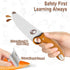 Kids Knife Set for Real Cooking with Sharped Blade for Children, Finger Guard & Educational Ring for Cutting Trainning, Rosewood Handle & Stainles...