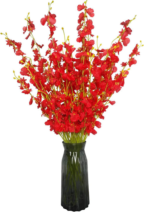 Artificial Flowers Orchids Silk Fake Flowers in Bulk, 12 Pcs (Each 38.5”), for Wedding Festive Party Home Office Decoration, Not Include Vase...