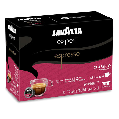 Lavazza Expert Espresso Classico Capsules, Medium Roast, 100% Arabica, Compatible with Lavazza Classy Machines (36 Capsules)...