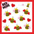 Whaline Valentine's Day Bee Bulletin Board Decorations Valentine Bee Mine Heart Cutouts Border Trim Love Style Cute Bee Decor with Glue Point for ...