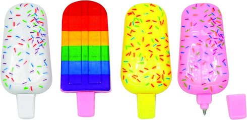 Raymond Geddes Mini Ice Cream Pens (48 per Bag) - Unique Pens in 4 Styles with Sprinkles and Rainbow - Cute Pens for Kids...