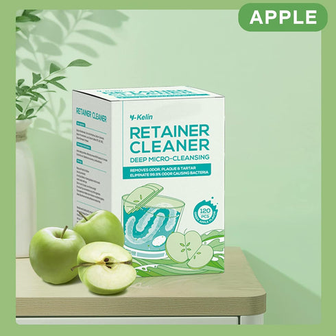 Retainer Cleaner & Denture Cleaning Tablets for Mouth Guard Cleaner, Fresh Apple Flavor (120 Count?...