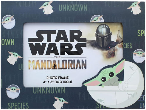 Silver Buffalo Star Wars The Mandalorian The Child Grogu Baby Yoda "Unknown Species" Photo Picture Frame, Blue Grey, 4 x 6 Inches...