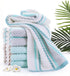 Pidada Hand Towels Set of 2 Striped Pattern 100% Cotton Soft Absorbent Decorative Towel for Bathroom (Brown)...