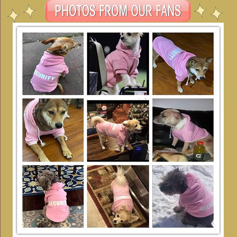 Security Dog Hoodies Dog Clothes Apparel Winter Sweatshirt Warm Sweater Cotton Puppy Small Dog Hoodie for Small Dog Medium Large Dog Cat (Pink, XX...