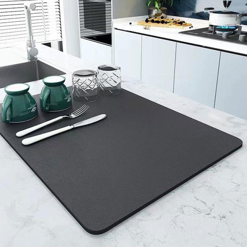 Coffee Mat, Rubber Backed Dish Drying Mat, 16×20in,Grey Quick Dry Coffee Maker Mat, Coffee Pad For Countertop, For Kitchen Countertop Coffee Maker...