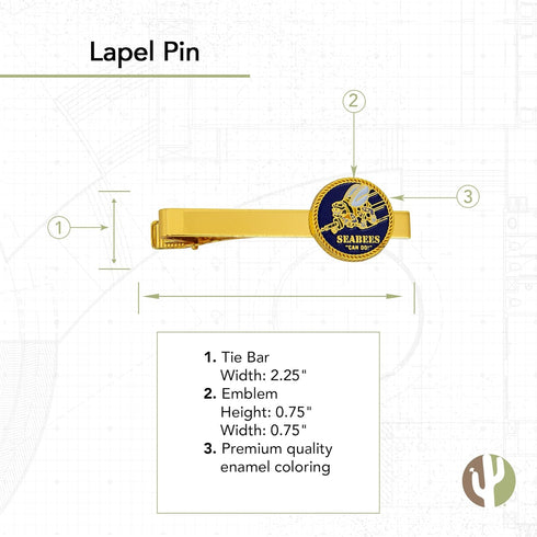 Desert Cactus United States Navy Tie Bar Logo Formal Occasion Standard Length Width (Seabees)...