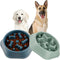 2 Packs Slow Feeder Dog Bowl, Puzzle Dog Food Bowl Anti-Gulping Interactive Dog Bowl for Small/Medium Sized Dogs (Blue&Green)...