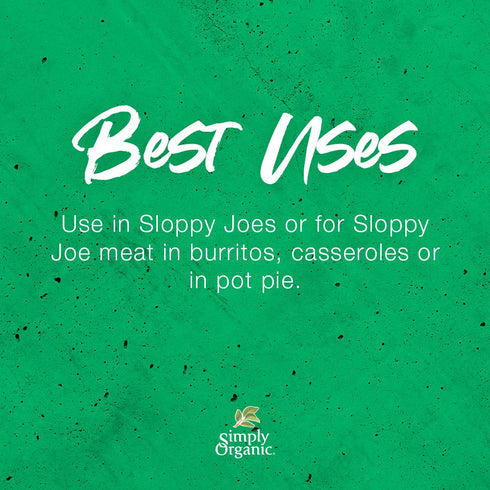 Simply Organic Sloppy Joe, Certified Organic, Gluten-Free | 1.41 oz | Pack of 4...