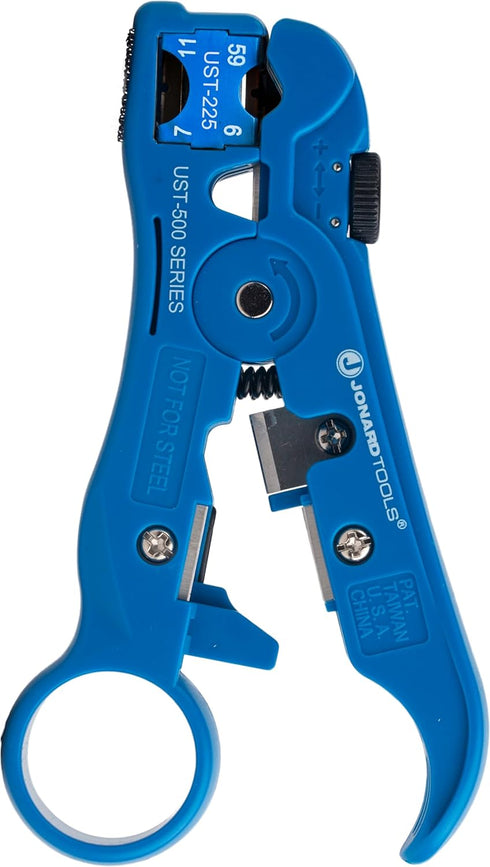 Jonard Tools UST-525 Universal Cable Stripping Tool with Cable Stop for Coax, Network, and Telephone Cables...