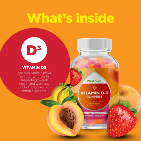 Chewable Vitamin D Gummies for Adults - Delicious Daily Vitamin D3 Gummies with D3 2000IU per Serving - Gluten and Gelatin Free Non-GMO Gummy for ...