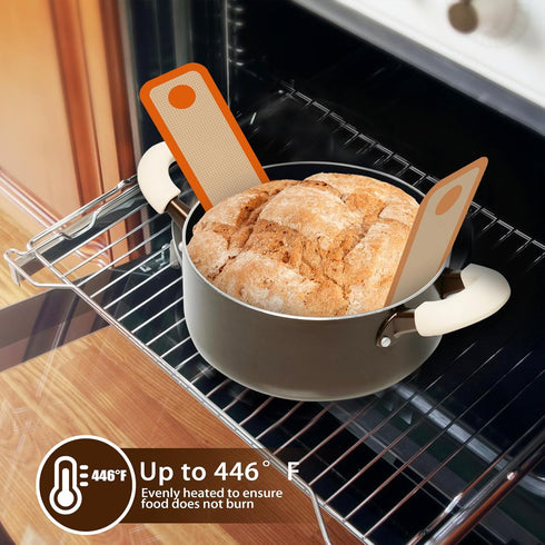 Silicone Bread Sling for Dutch Oven, Non-Stick & Easy to Clean Bread Baking Mat Set, 2 Pcs Reusable Bread Sling with Long Handle to Transfer Sourd...
