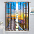 Lakeside Landscape Curtains, Rustic Style Bridge Boat Lake Nature 3D Landscape Scenery Prints Window Treatments Drapes for Bedroom Living Room 2-P...