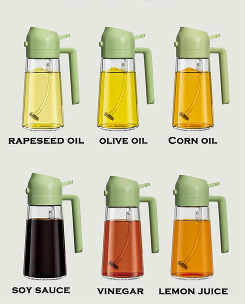 Sprayer for Cooking,470ml Olive Oil Spritzer,Oil Sprayer for Air Fryer, Salad,16oz Oil Dispenser Bottle for Kitchen?2 in 1 Olive Oil Dispenser?Oil...