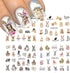 12 Sheets Rabbit Nail Stickers Animal Water Transfer Nail Decals Holographic Art Sticker Decal Rabbit Butterfly Flower Nail Art Design for Women G...