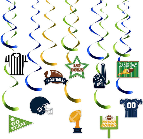Blulu 30 Pieces Football Hanging Swirl Decorations Football Theme Party Ceiling Decorations, American Hanging Swirls for Game Day Sport Game Party...