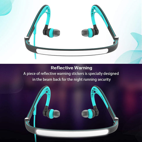 mucro Sports Headphones Wired Over Ear Behind The Neck Headphones Running Earphones Wrap Around in-Ear Stereo Earbuds with Microphone for Jogging ...