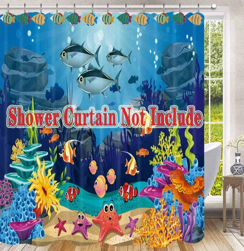 Fish Shower Curtain Hooks Rings for Under The Sea Bathroom Decor, Beach Shower Curtain Hooks, Nautical Shower Curtain Hooks, Decorative Shower Cur...