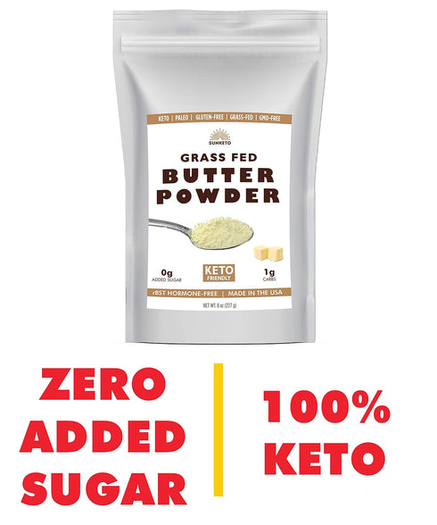 Organic Grassfed Real Butter Powder - Keto NON GMO rBST Hormone Free Paleo Low Carb Sugar Free Gluten Free - Healthy Fat Bomb - Great in Keto Coff...