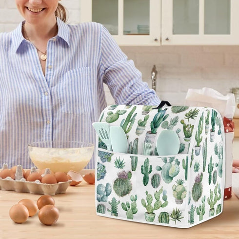 Cactus Stand Mixer Cover for Kitchen Aid Mixers Accessories, Mixer Cover for Stand Mixer with Pockets, Suitable for Kitchen Mixer Cover...
