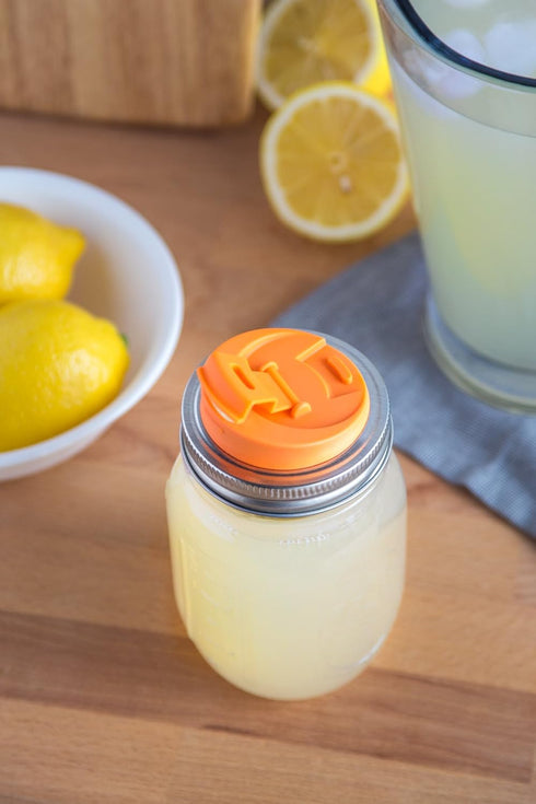Jarware Drink, Orange Lid for Regular-Mouth Mason Jars...
