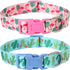 Spring Summer Dog Collar 2 Pack, Flamingos Cactus Print Medium Dog Collar, Hawaiian Collar for Boy Girl Dogs...