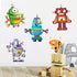 Cartoon Robot Wall Stickers DIY Removable Vinyl Wall Decals Art Decor for Kids Boys Nursery Bedroom Playroom...
