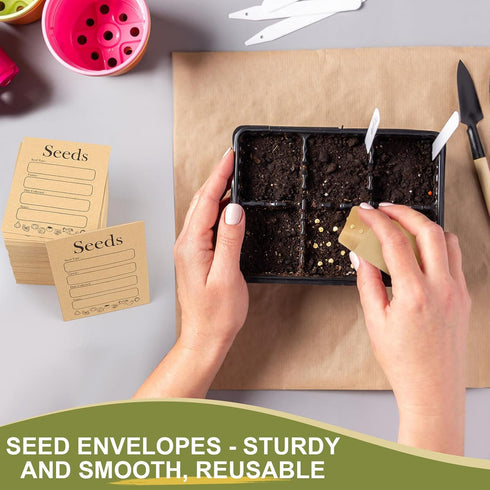 Joyberg 156 PCS Seed Envelopes 3.15”x 4.72”, Seed Packets Envelopes Kraft Seed Saving Envelopes, Self Sealing Seed Storage Envelopes Mini Envelope...