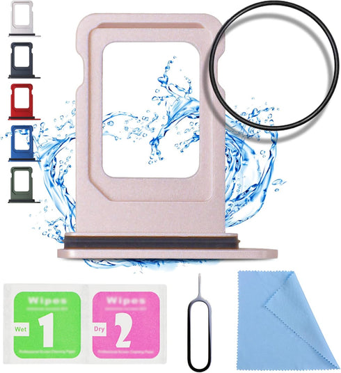 ASDAWN Replacement for iPhone 13 SIM Card Slot Tray Holder Compatible with iPhone 13 SIM Card Tray Slot Waterproof Rubber Ring and SIM pin(Single ...