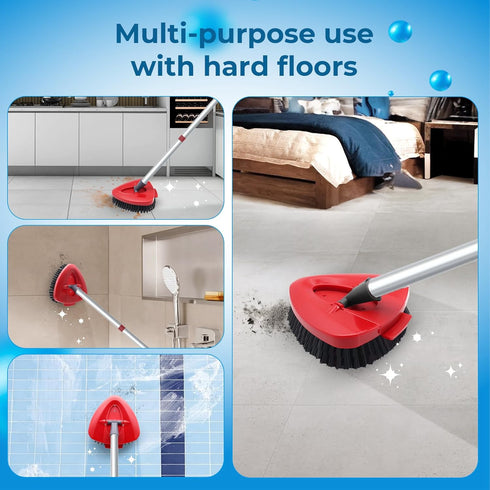 Scrub Brush Replacement Head and Base for EasyWring Spin Mop 1 Tank System, Upgraded Floor Scrubber Brush Triangle Hard Bristle Cleaning Brush for...