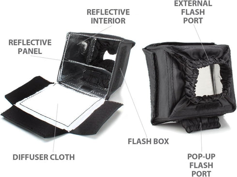 ENHANCE Camera Light Diffuser Softbox for Pop Up and External Speedlites with Foldable, Universal Design, Compatible with Neewer, Altura, Youngnuo...