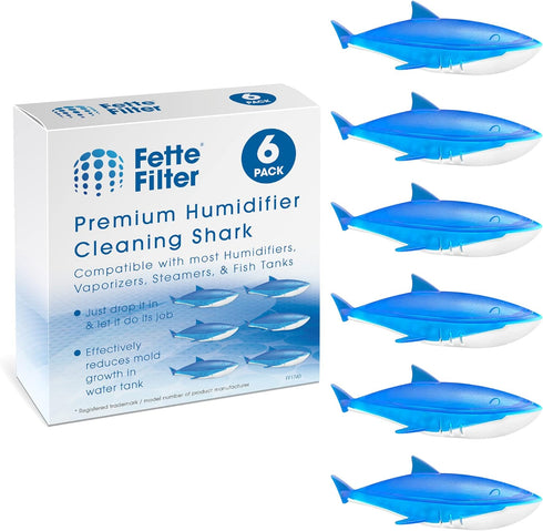 Fette Filter - Humidifier Cleaner in The Shape of a Shark, Demineralization Float Compatible with Most Humidifier and Fish Tank, Eliminates White ...