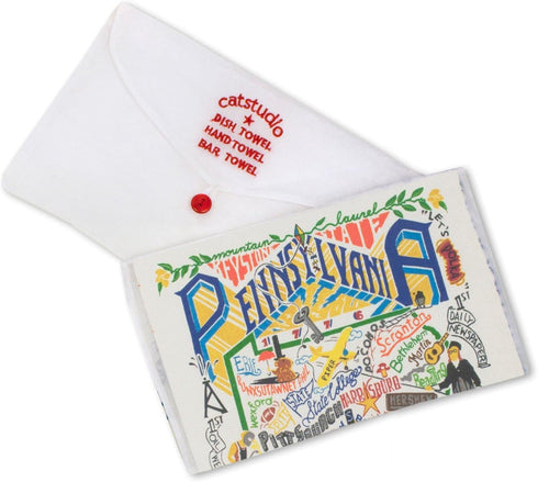 Catstudio Pennsylvania Dish Towel - U.S. State Souvenir Kitchen and Hand Towel, Perfect Tea Towels for Pennsylvania Lovers, Travel Souvenir, House...