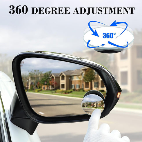 LivTee Blind Spot Mirror, 2" Round HD Glass Frameless Convex Rear View Mirrors Exterior Accessories with Wide Angle Adjustable Stick for Car SUV a...